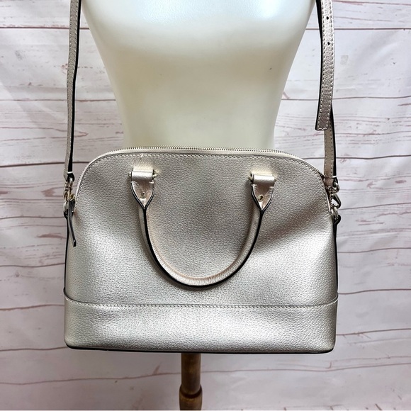 Kate Spade Wellesley Rachelle Metallic Rose Gold Leather Crossbody Handbag - Picture 7 of 9